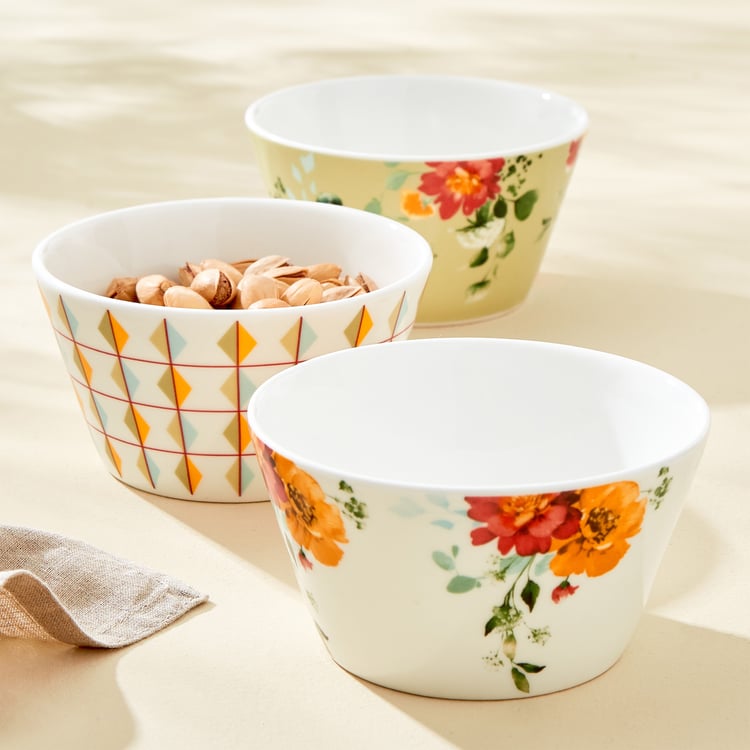 Mandarin Harvey Set of 3 Bone China Printed